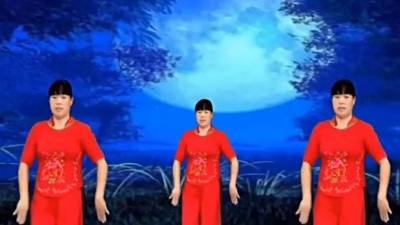 追梦玉儿代玉广场舞 - 经典老歌抒情舞《十五的月亮》经典纯音乐版，声音好听舞蹈更好看