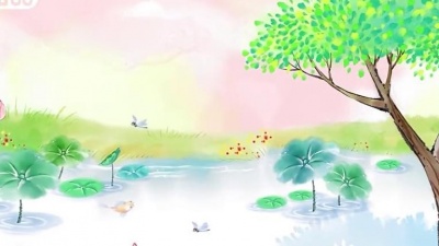 小沫沫 - 动画古诗《小池》儿歌、小荷尖尖角，蜻蜓立上头……