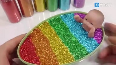 狮子家族 - 有趣彩泥水晶泥手工玩具 宝贝玩偶沐浴时光闪光泥学习颜色惊喜蛋