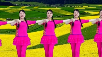 广场舞 - 陕北黄土情歌《泪人人》秧歌舞步，高亢嘹亮的歌声，真是好听