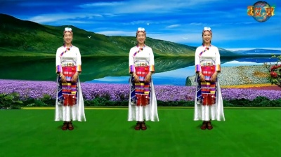 安化艾艾广场舞 - 安化艾艾广场舞《梦回拉卜楞》正面加长完整版