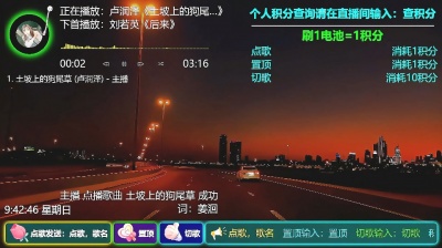 九听音乐自助点歌台 - 抖音快手视频号哔哩哔哩自助点歌台：卢润泽《土坡上的狗尾草》