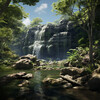 Nature Waterfalls、Relaxing Guru、me - Serene Meditation by the Streamside