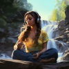 Binaural Beats Focus、Waterfall in the distance、One Hour Meditation - Flowing Meditation Prelude