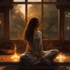 Bosque ambiental、Sonidos de fuego de llamas celestiales、Meditación Naturaleza Ruido - Meditación En Llamas Tranquilas
