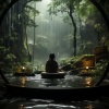 Santuario de Música de Limpieza de Chakras、Lluvia PQ、Meditaciones con arpa《Serenidad Del Trueno Armónico》[MP3/LRC]