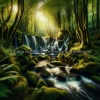 Cascada en el Bosque、Sonido Ambiente、Sonidos del Bosque - Sonido de cascada relajante en el bosque, una experiencia de tranquilidad