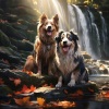 Sonidos de la naturaleza en todo el mundo、Agua de olas tranquilas、Perros que se Quedan en Casa - Escape A La Cascada Relajante De Los Perros
