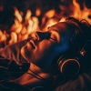 Neon Pearl、Cozy Crackles、Binaural Beats Sleeping Music《Heart of the Flame's Beat》[MP3/LRC]