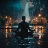 Música para la mente meditativa、Gotas doradas、Equilibrio de lluvia《Meditación Bajo Las Nubes De Lluvia》[MP3/LRC]