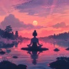 Aquagirl、Ocean Waves Radiance、Fireplace Sounds - Calm Lofi Beats