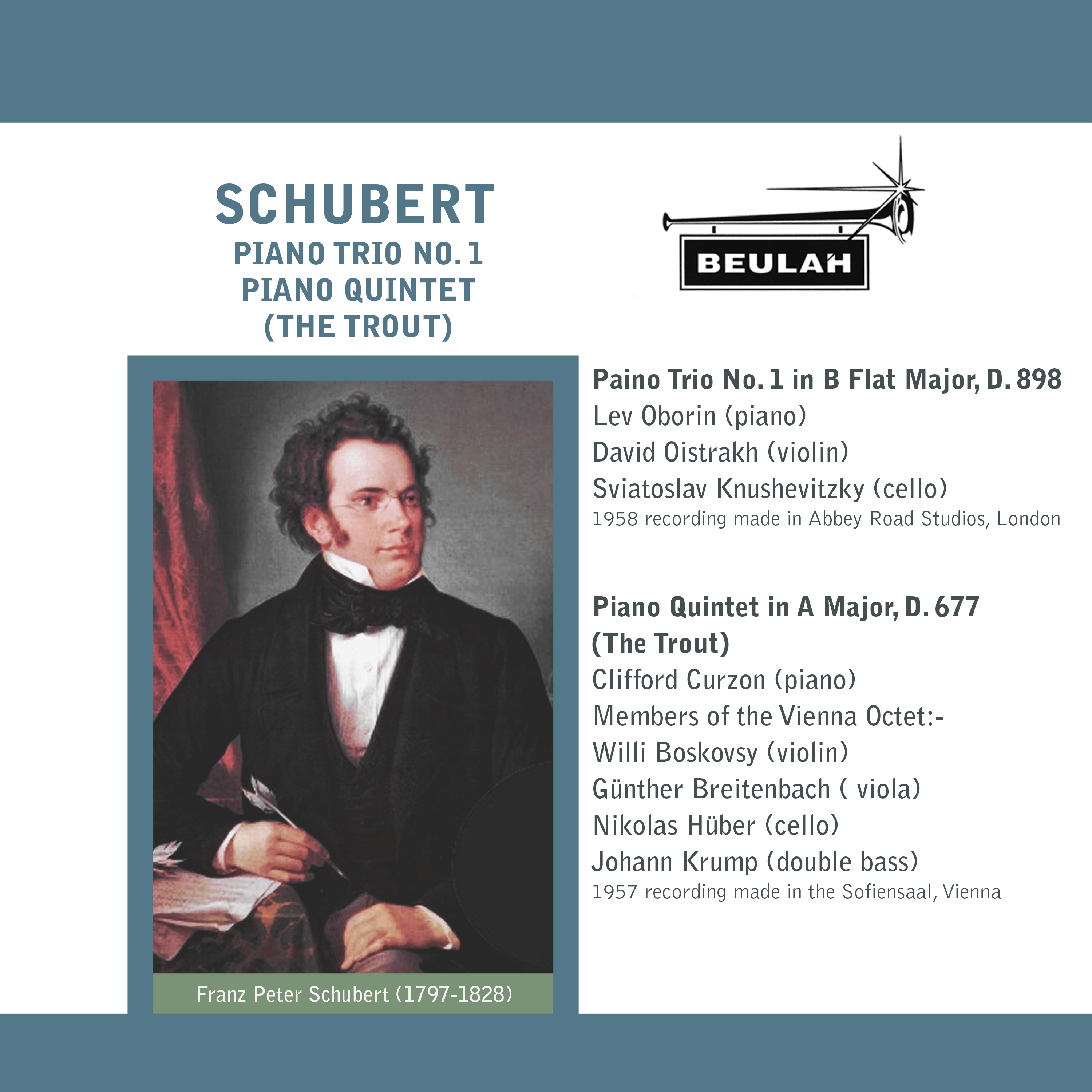 Schubert: Piano Trio No. 1, Piano Quintet