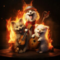 Sunrise Flames Fire Sounds、Dreamy Thoughts、Music for Pets Library - Embered Playtime