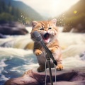 Purring Waters: Cats by the River Symphony