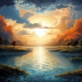 River's Flow Music: Lakeside Calm Symphony of Serenity