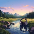 Binaural Flowing Waters: Serene Meditation Melody