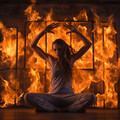 Relaxing Inferno: Peaceful Fire Nocturne