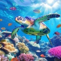 Beautiful Relaxing Music, Underwater Tropical fish, Coral reefs, Sea Turtles