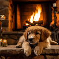 Confort Canino: Resplandor Suave Del Fuego Para Perros