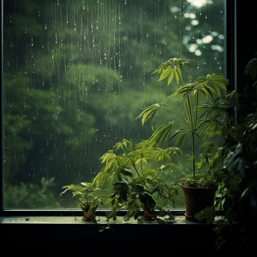 Armonía De Meditación Bajo La Lluvia: Aguaceros Calmantes
