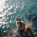 Santuario Acuático Para Gatos: Melodías Tranquilas Del Arroyo