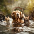 Raining for Calm Pets、Sounds River、Cloud Babies - Streamside Peace Bark