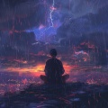 El laboratorio de sonido de meditación y zen de ruido blanco、Príncipe de la lluvia、Paisaje sonoro de la costa oeste - La Esencia Del Enfoque Con Truenos