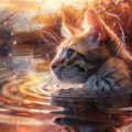 Cats and Water Harmony: Serene Melodies