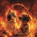 Relaxing Pet Music、Fireplace Sample Master、Sine Soothers - Fiery Comfort for Furry Friends