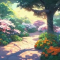 秋. - 簇拥烈日的花