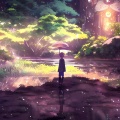 山居生活 - 雨,下到水坑、地上的声音。大自然的声音,天籁之音