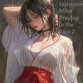 Japanese Miko Praying in the Rain 2