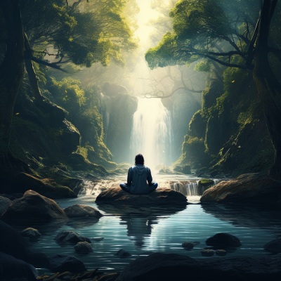 Waterfall Meditation: Tranquil River Echoes