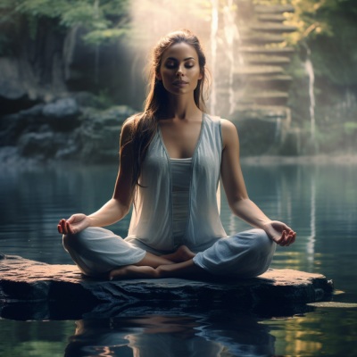 Yoga Harmony: Water Meditation Serene Ambiance