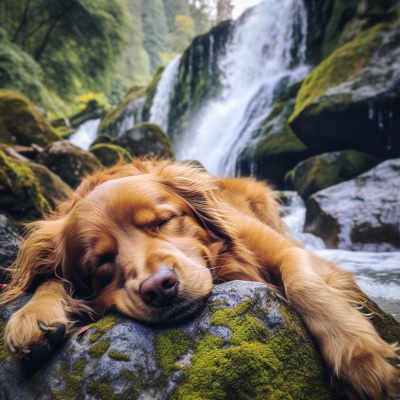 Patas Con Melodías De Cascada: Serenidad De La Cascada Para Los Gatos