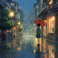 Estación tormentosa、Resplandor de la Lluvia、Japonés Área de Relajación - Elegancia De La Danza De Las Gotas De Lluvia