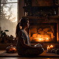 Explosión hawaiana、Sonidos de fuego con ruido blanco burbujeante、Meditación Chakra - Armonía De Meditación Entre Llamas Pacíficas