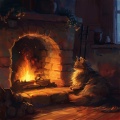 Atmósferas curativas、Gato Relajarse、Estudio de música para gatos - Calma Para Gatos Con Fuego Suave