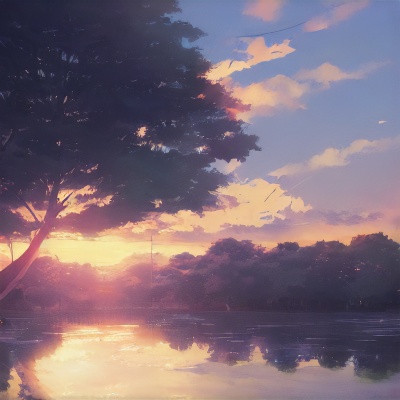 夕照。